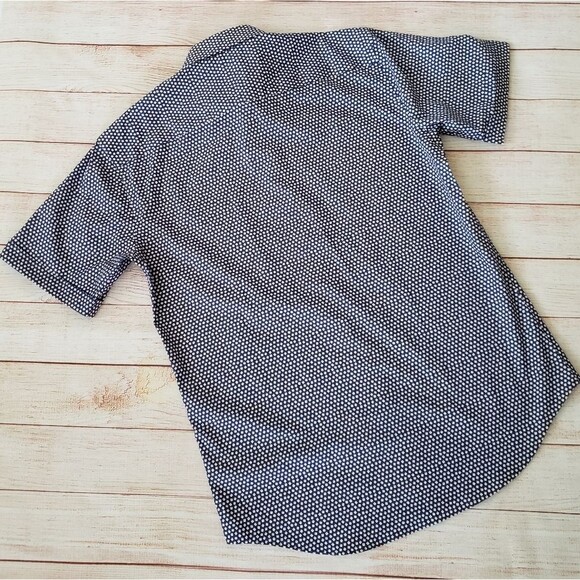 Bugatchi Short Sleeve Button Front Shirt Men's Size Medium Navy Blue Red White - Picture 5 of 15